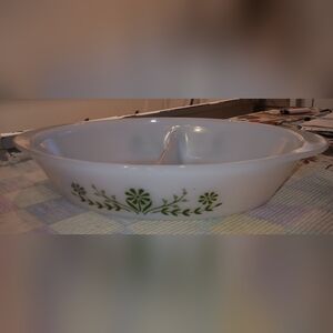 Vintage Glasbake split bowel